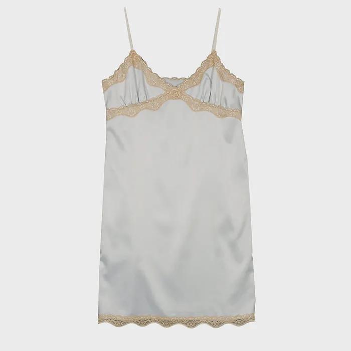 LACE TRIM SLIP DRESS