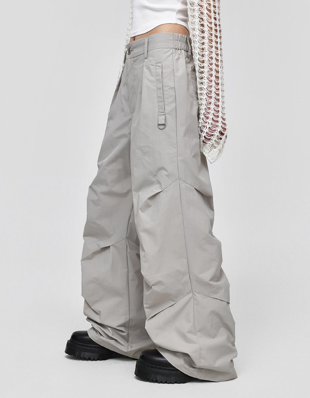 블랙업 (UNISEX) 콧치 디링 핀턱 나일론 팬츠 *
