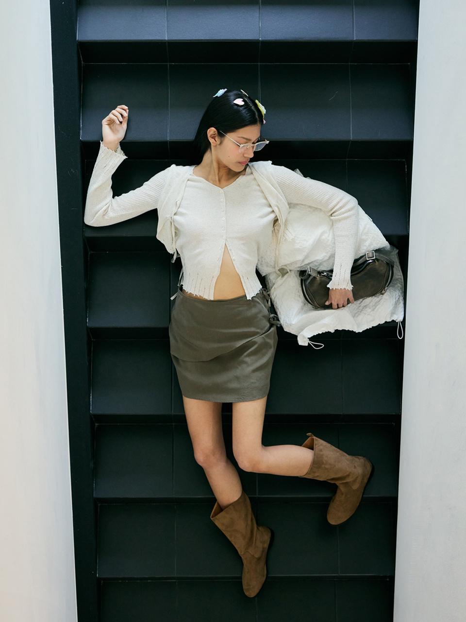 [4th]DOUBLE LAYERS KNIT CARDIGAN(IVORY)