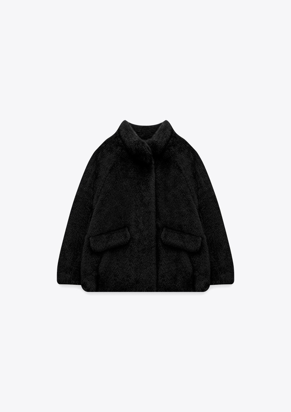 하이넥 페이크퍼 자켓