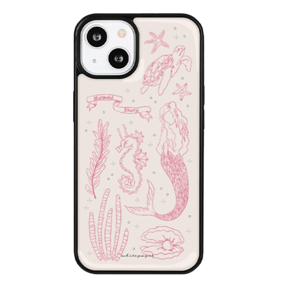 화이트페이퍼 mermaid diary pink case 에폭시 범퍼 케이스