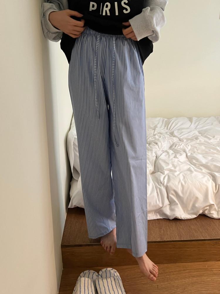 [마인드핑거] 홈 슬립 스트라이프 팬츠(2color) 잠옷바지 파자마팬츠