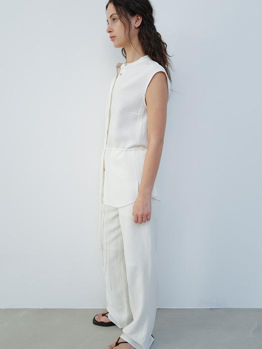 CRINKLED FLUID TROUSERS [IVORY]