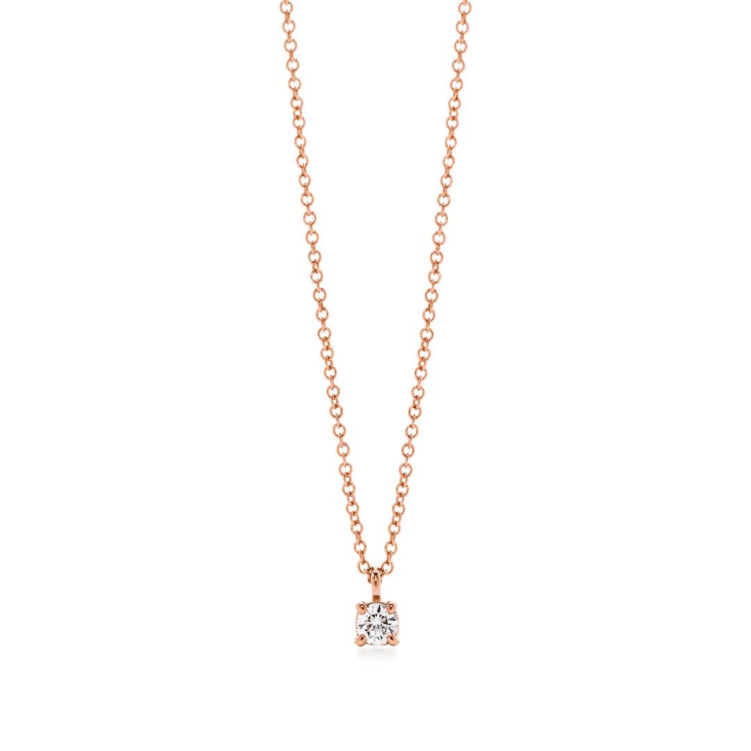 로즈 골드, 티파니 솔리테어 다이아몬드 펜던트 18K 로즈 골드 | Tiffany & Co.