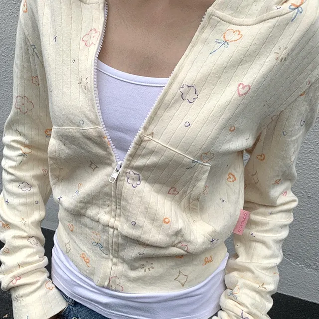 [키치룩/유니크] 웨디 크롭 후드 집업