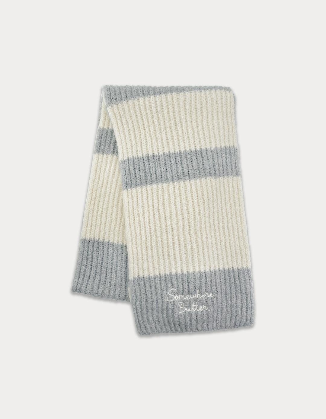 2nd / 12.27 출고 Letter Stripe Muffler - Ivory