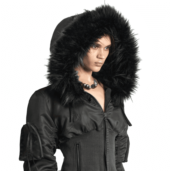 VOLINE PADDED BOMBER JACKET IN SMOKY KHAKI