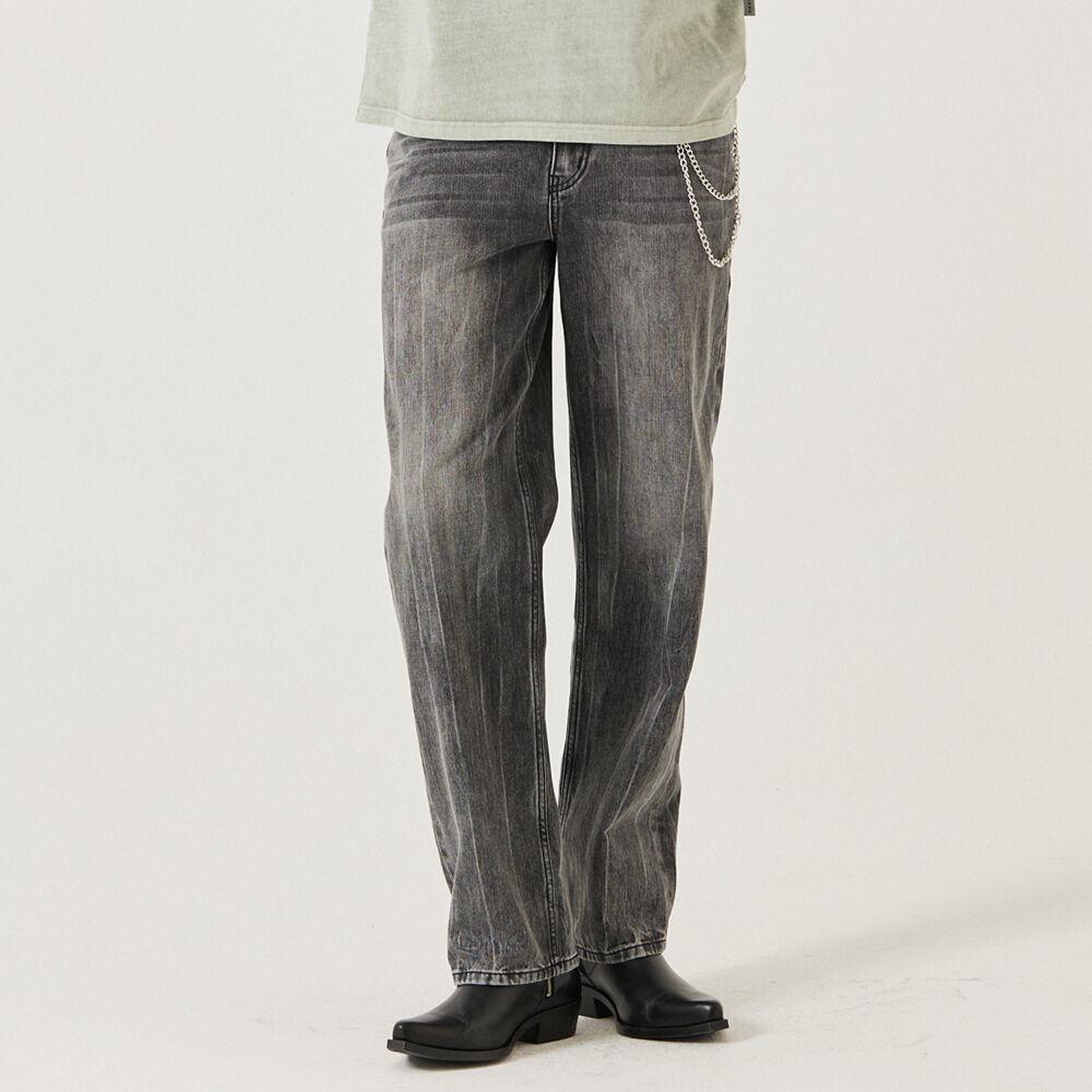 시와 브러쉬 세미 와이드 데님 [2COLOR]