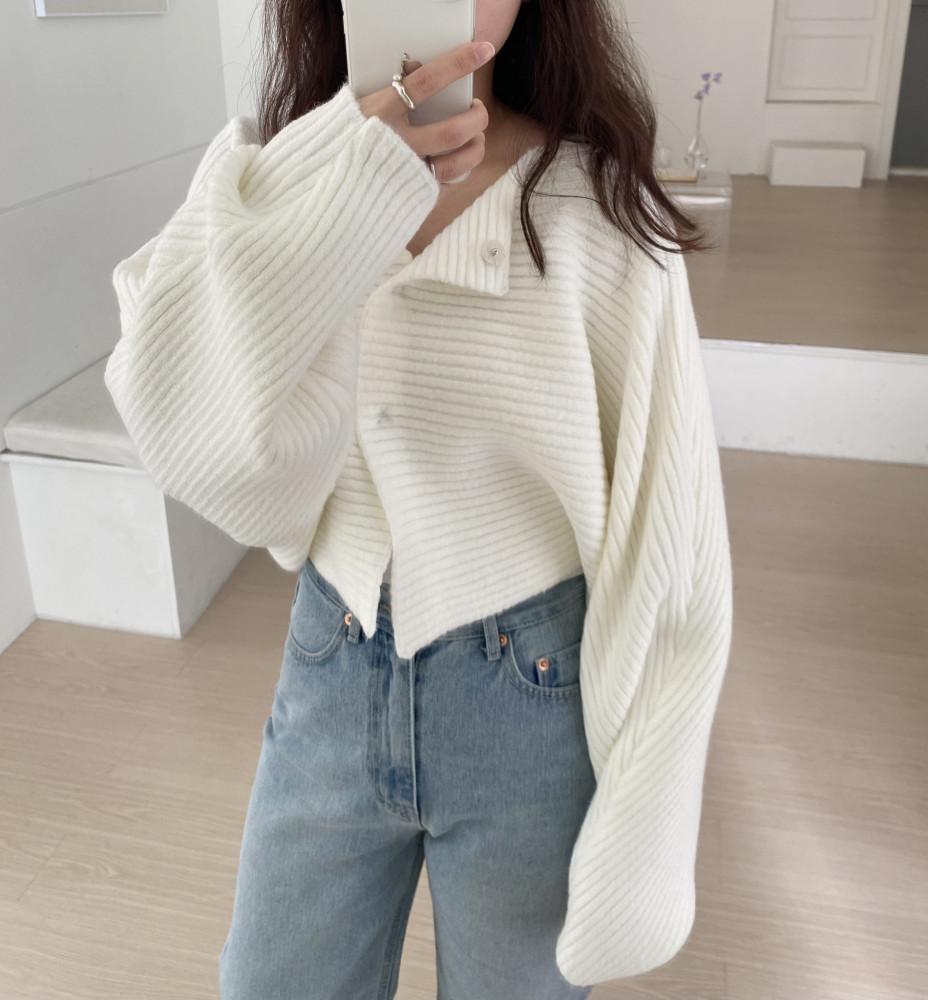 골지 숄 볼레로 가디건 (아이보리,베이지,블랙)