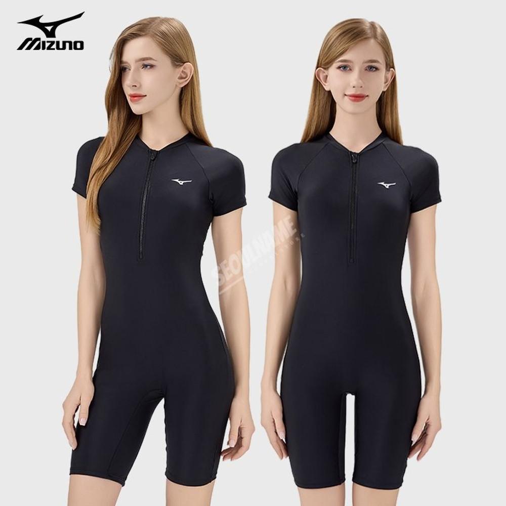 미즈노 여자 수영복 5부 수영장 강습용 아쿠아로빅 원피스 여성 겨울 실내수영복 체형커버