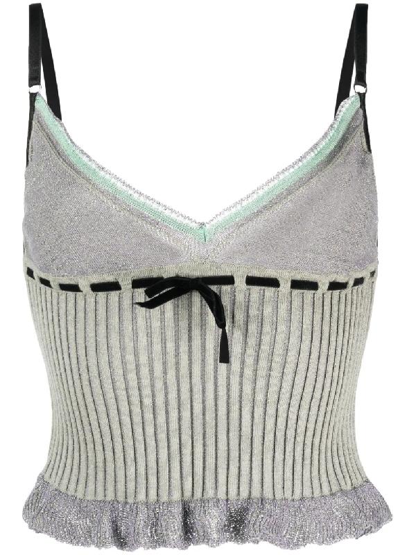 SARAH 보우 디테일 리브 캐미솔