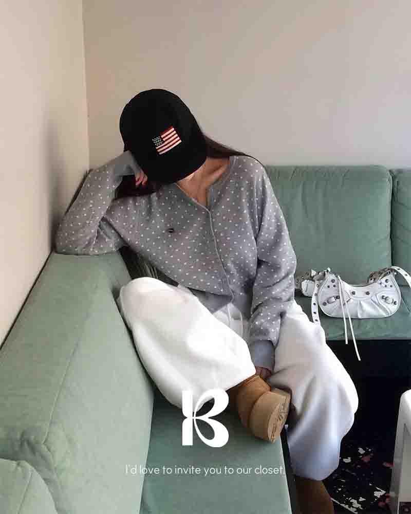 베이델리 [MADE]포키 도트 니트 가디건