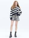STRIPE CROP HOODIE_IVORY
