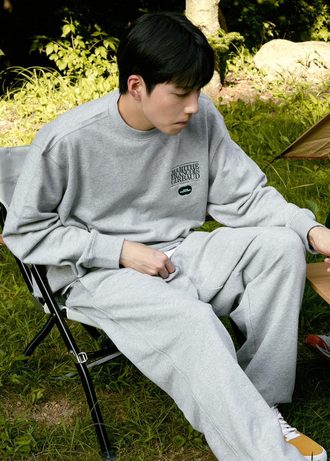 MARITHE X NICE WEATHER SAINT LEU SWEATSHIRT heather gray