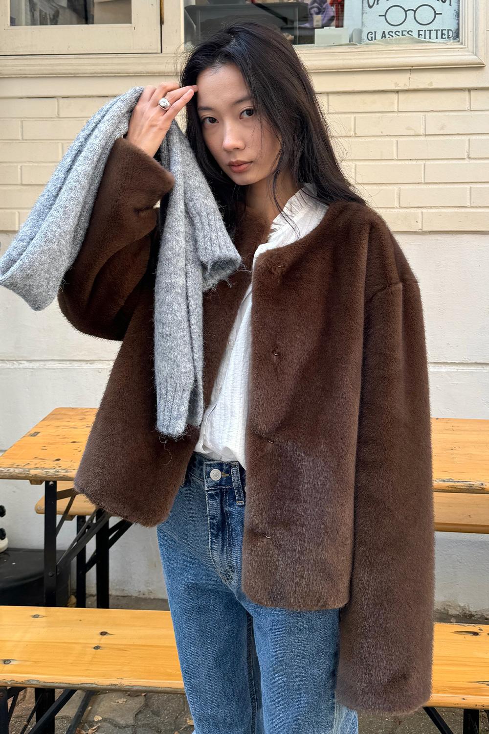 [2차] Mati Fur Jacket_Dark Brown
