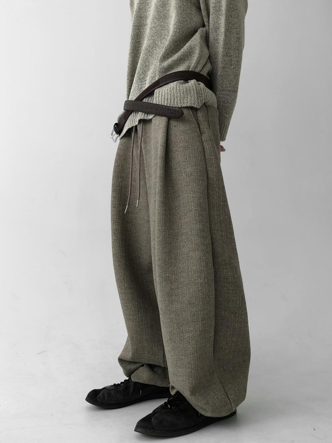 herringbone knit wide pants