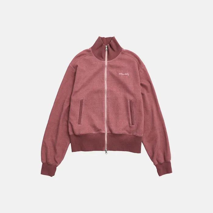 HIGH NECK JERSEY ZIP UP (FADED RED)