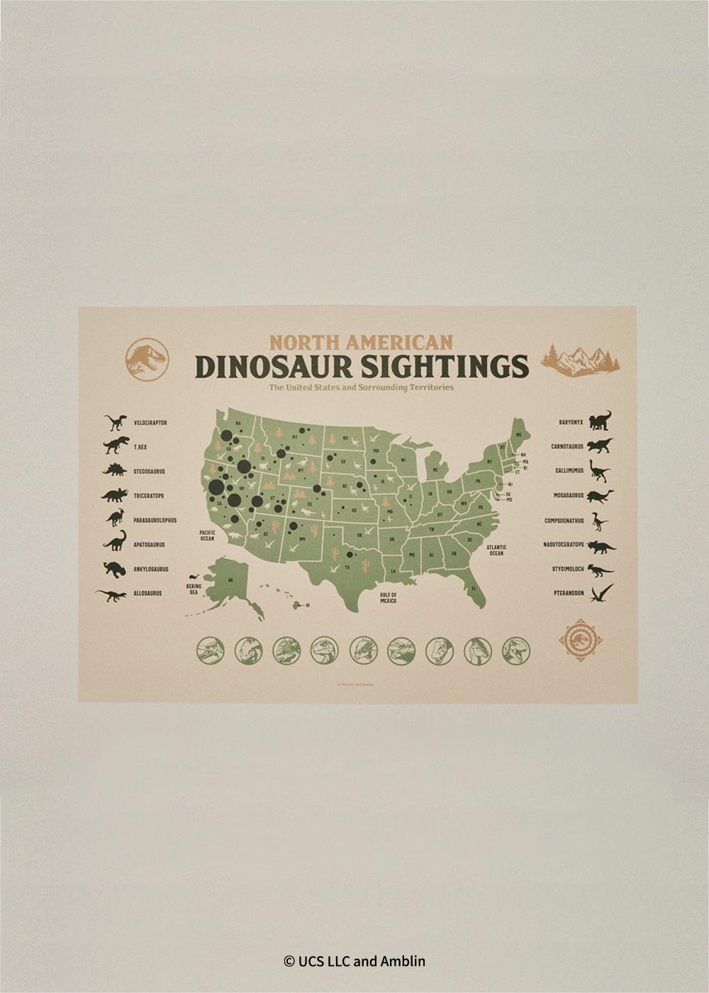 [JURASSIC] POSTER_USA MAP(A2)