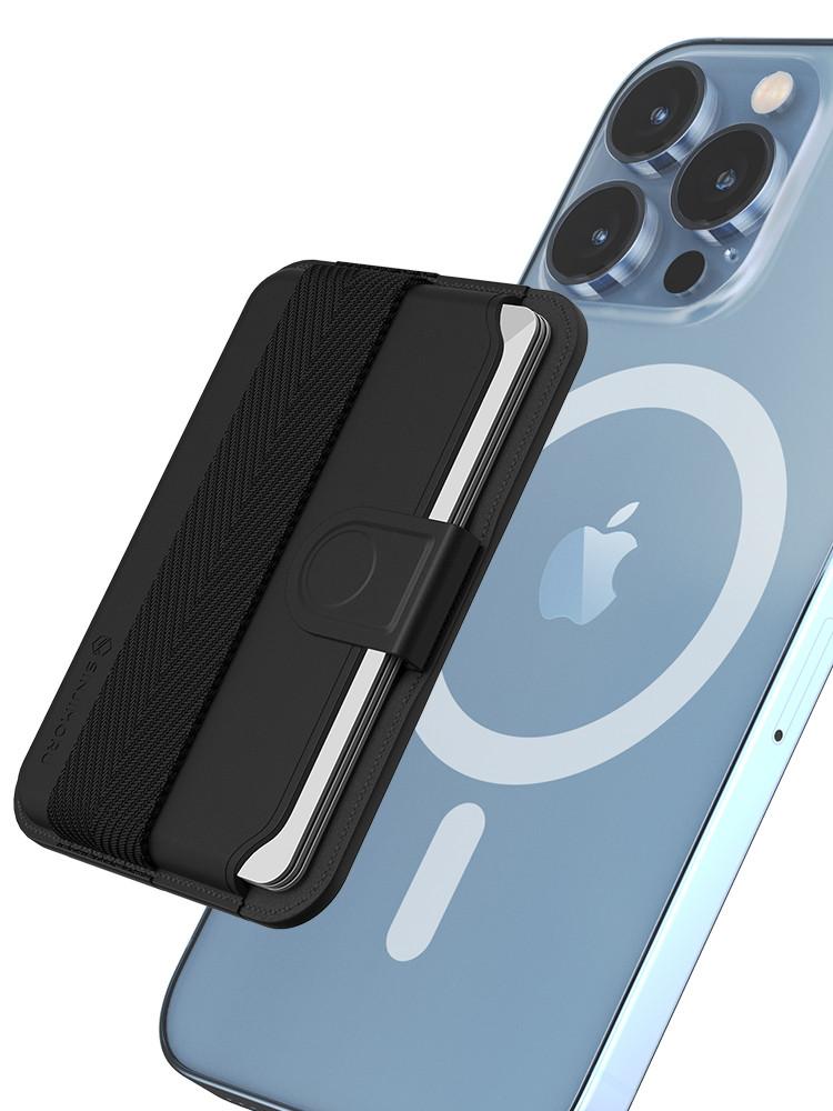 신지모루 반자동 맥세이프 M 풀탭밴드 스트랩 가죽 지갑 케이스