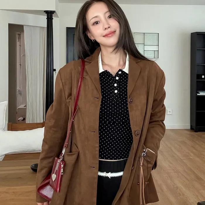 Laura Suede Jacket-Brown