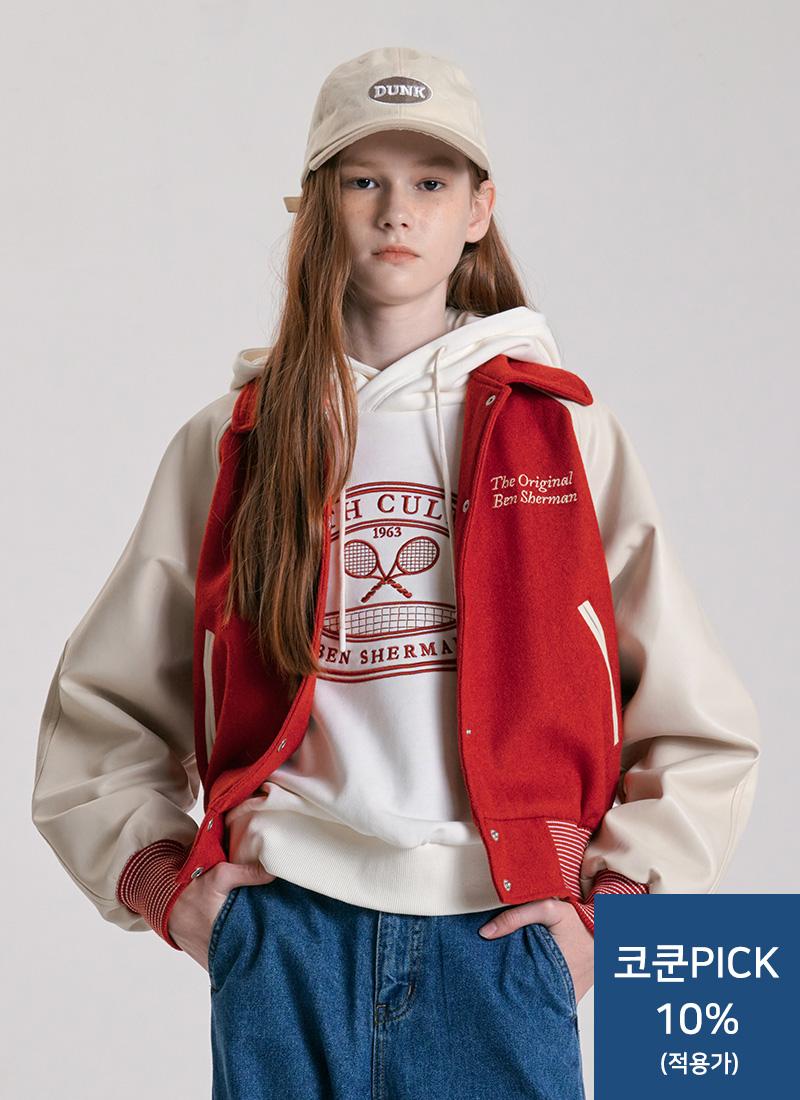 여성 카라형 울 바시티 점퍼 BNDJP921F