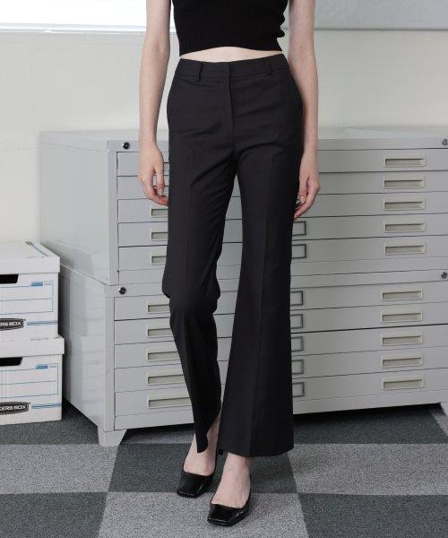 [모니카 부츠컷 슬랙스 팬츠_챠콜] Monica Bootcut Slacks Pants_Charcoal