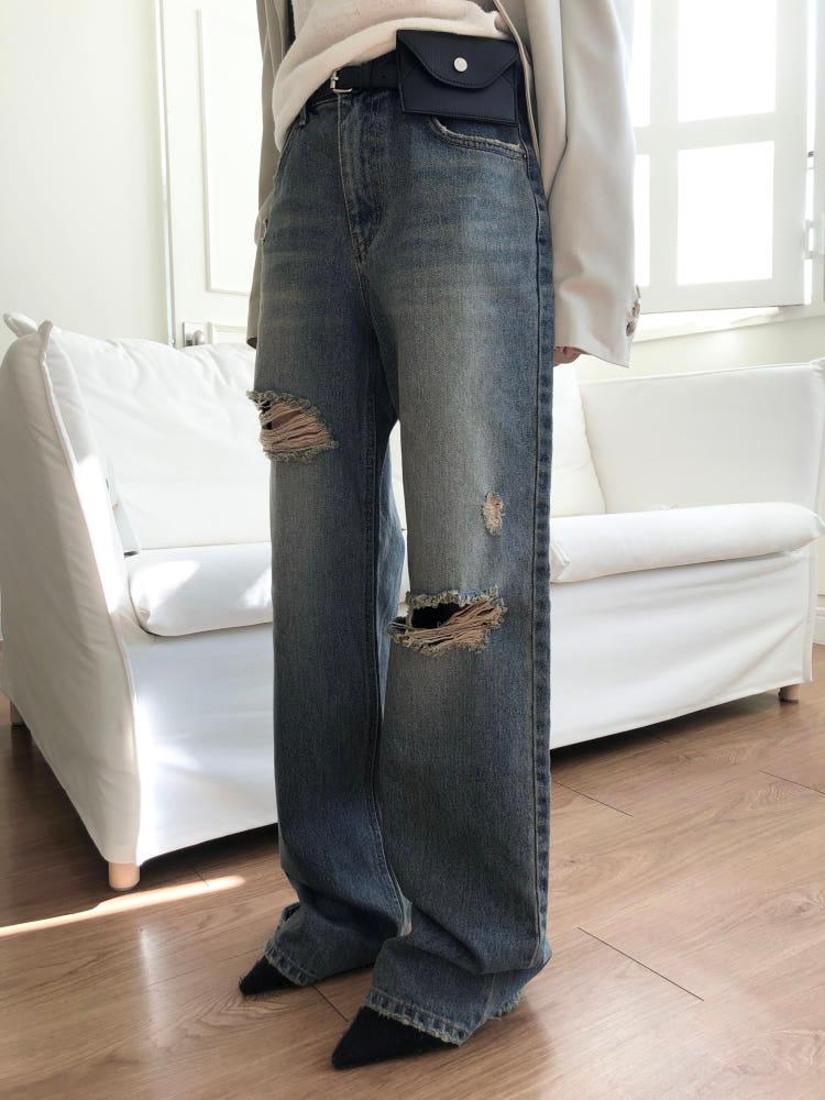 damage denim pants
