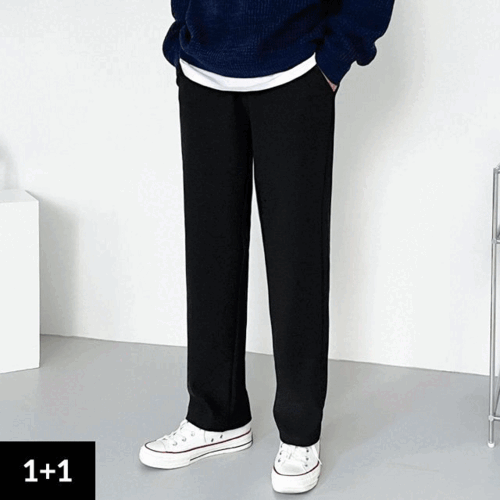 [1+1][기모추가] 와이드핏/테이퍼드핏/조거핏 밴딩 슬랙스팬츠