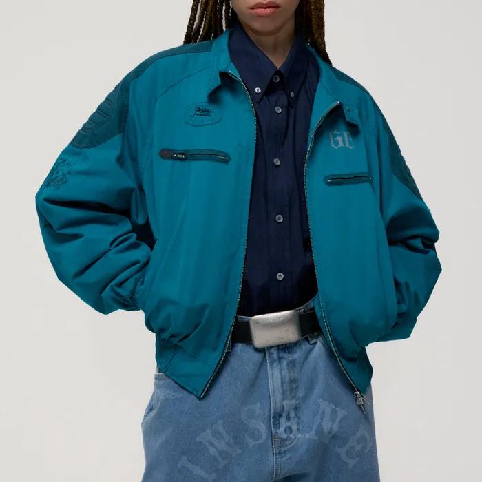 INSANE PADDED SHOULDER HARRINGTON JACKET_TEAL