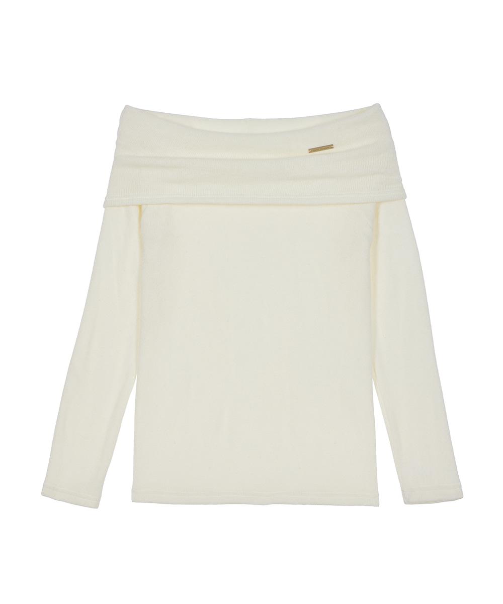 Wool Off Shoulder Knit [Ivory]