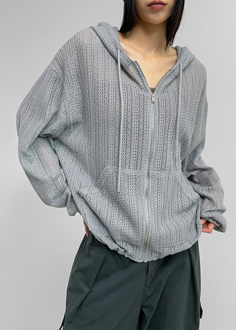(UNISEX) 피릿 매쉬 후드집업