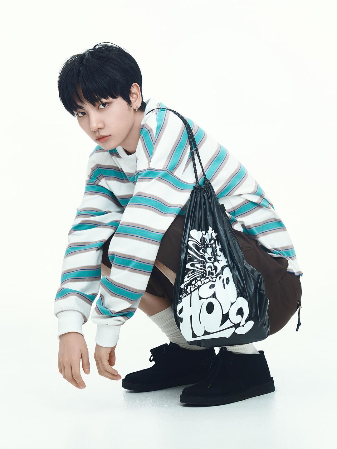[BOYNEXTDOOR | Sand Sound] Graphic Gym Sack - Black