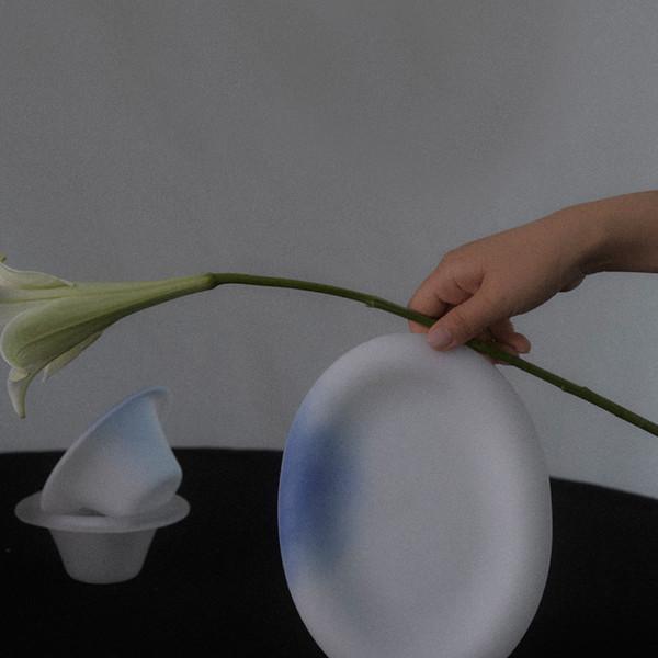 Fog Glass Oval Plate - 2 Color