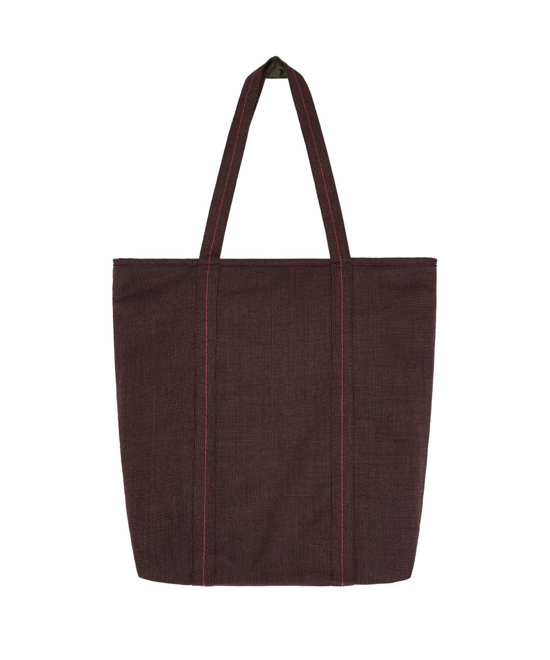 Dual-Tone Quilted Tote Bag (Burgundy & Olive)