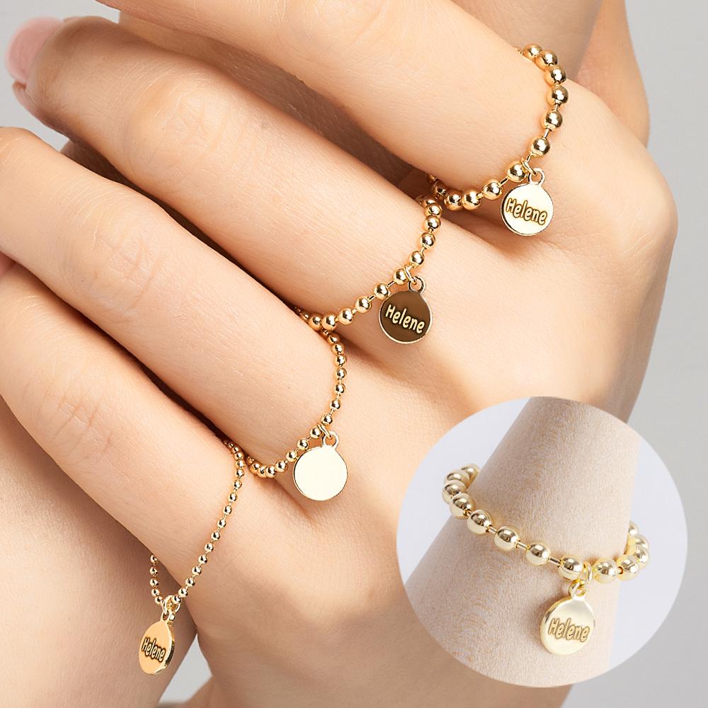 14k 이니셜 코인 볼 체인 반지