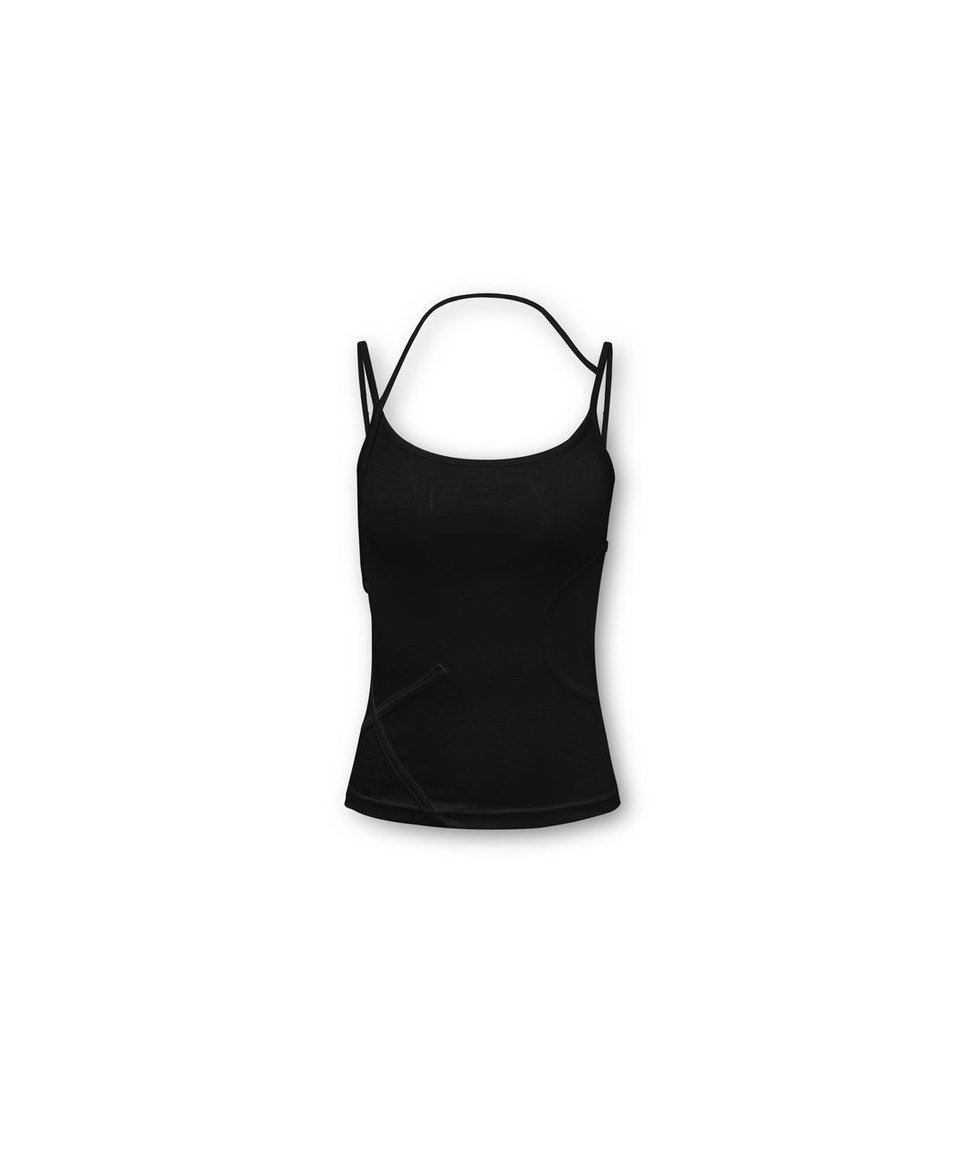 S/NO.11 LINE TRIMMING SLEEVELESS, BLACK
