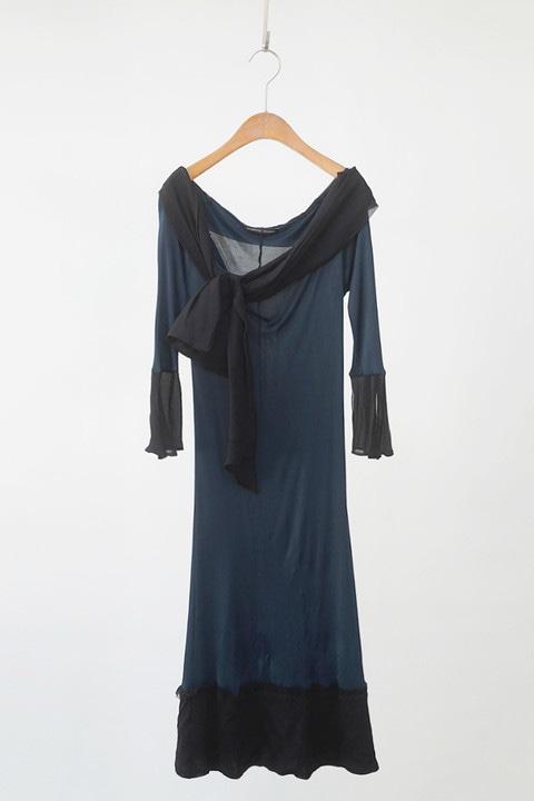 ROBERTA SCARPA made in italy - Navy Satin Maxi Dress