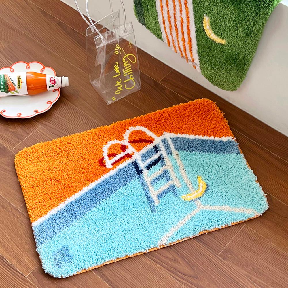 페이퍼가든 스위밍 바나나 터프팅 러그 현관 욕실 주방 화장실 발매트 인테리어 매트