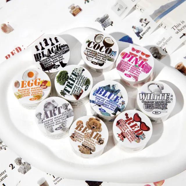 [당일/10개set]종이 롤 스트랩 마스킹 테이프 스티커 모음 빈티지 인스 감성 다꾸 세트