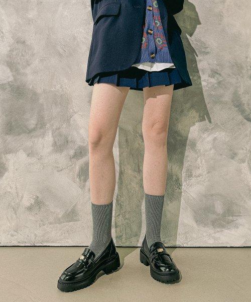 BLuck 3Color 청키 워커창 페니로퍼 5Cm