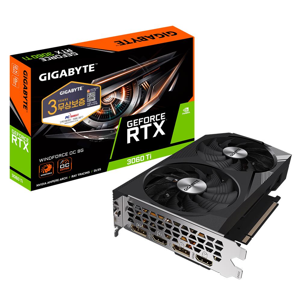 GIGABYTE 지포스 RTX 3060 Ti WINDFORCE OC D6 8GB 피씨디렉트