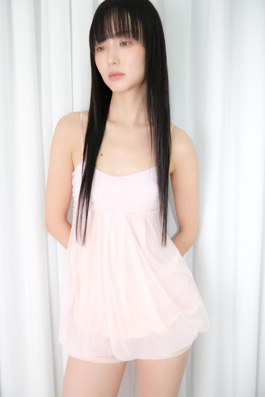 [2차 리오더] Mesh Fluff Mini Top *Fairy Pink