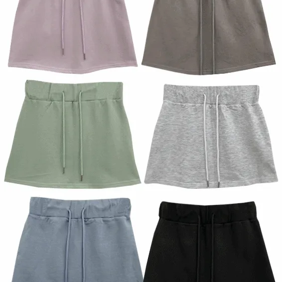[꾸안꾸 기본소장/모델강추] *특가기간* 마실룩 면 추리닝 치마 트레이닝 스커트 6칼라