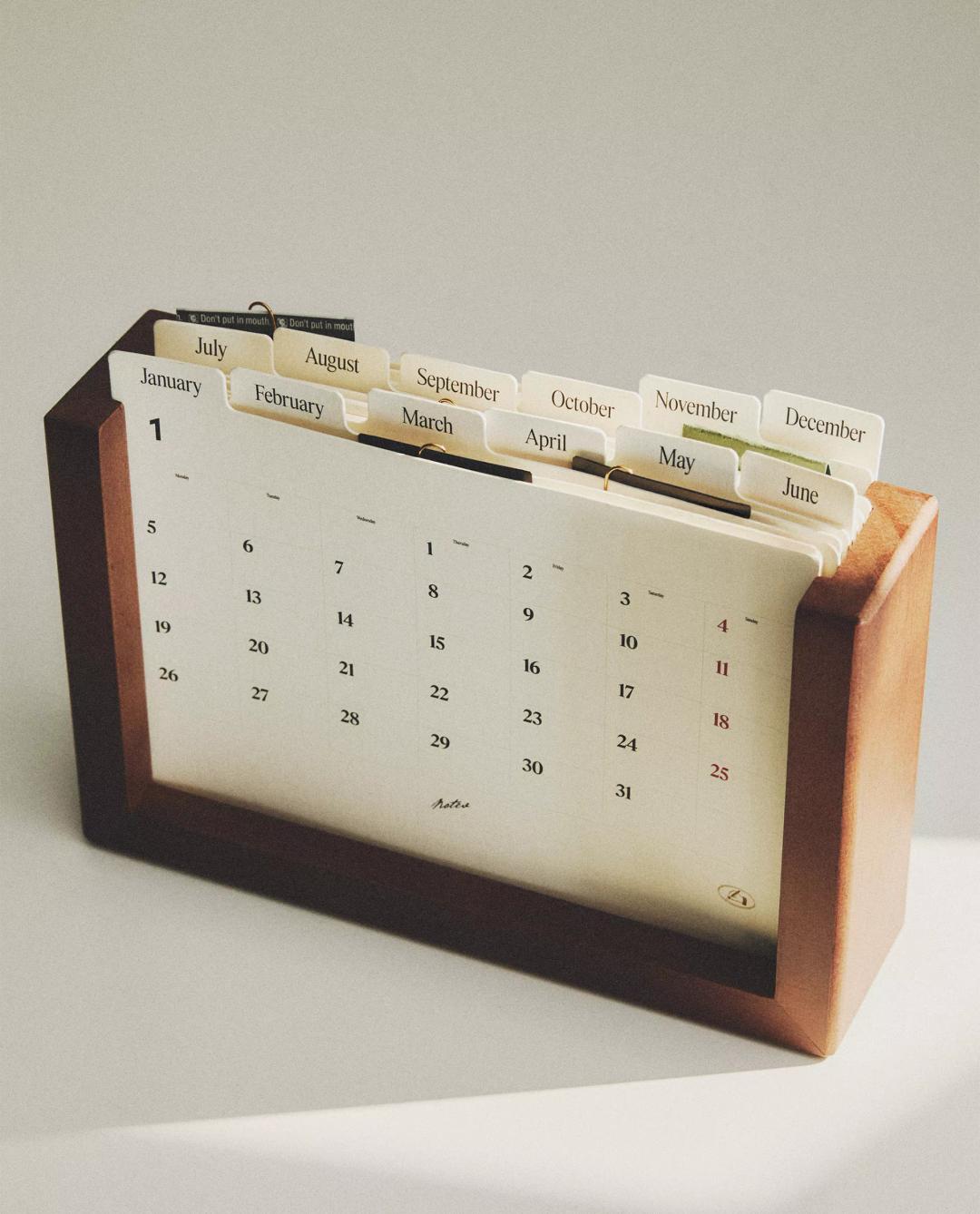 우드 프레임 탁상 달력