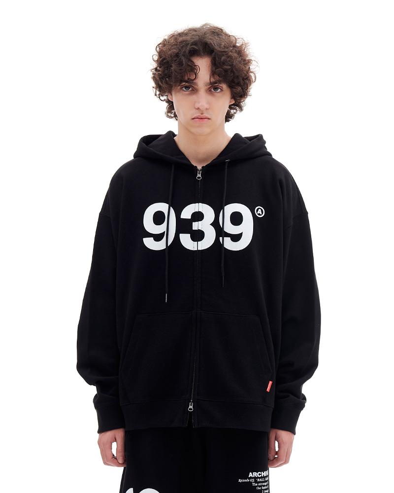 939 LOGO HOOD ZIP-UP (BLACK)