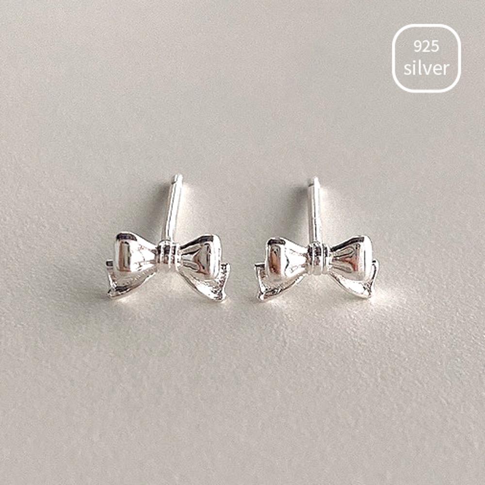 925실버 로지 리본 귀걸이 / 3color