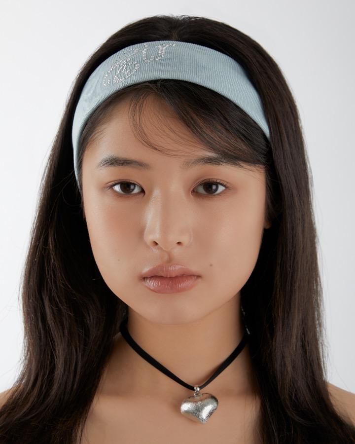 NEW LETTERING HAIR BAND_BABY BLUE
