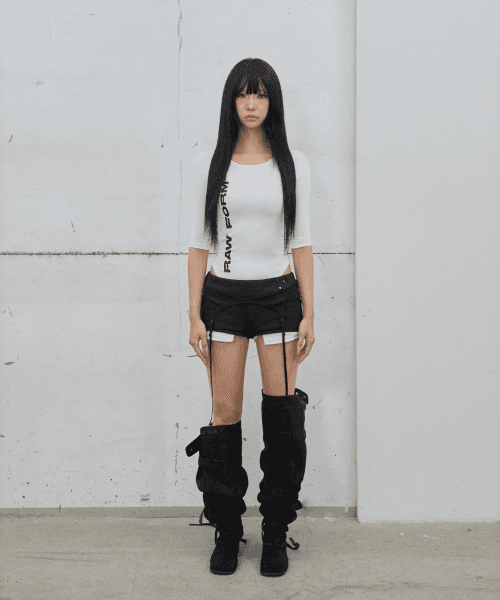 3/4 Sleeve Bodysuit / White