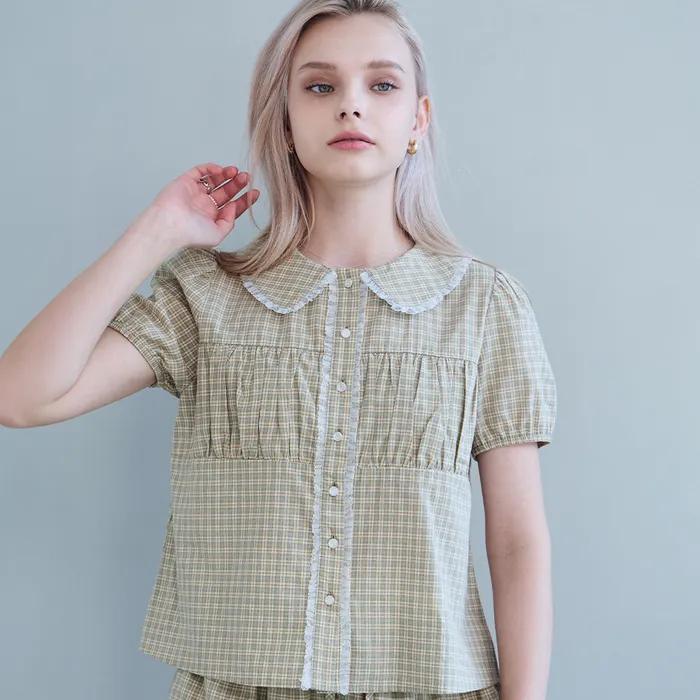 Earl Puff Blouse-Green