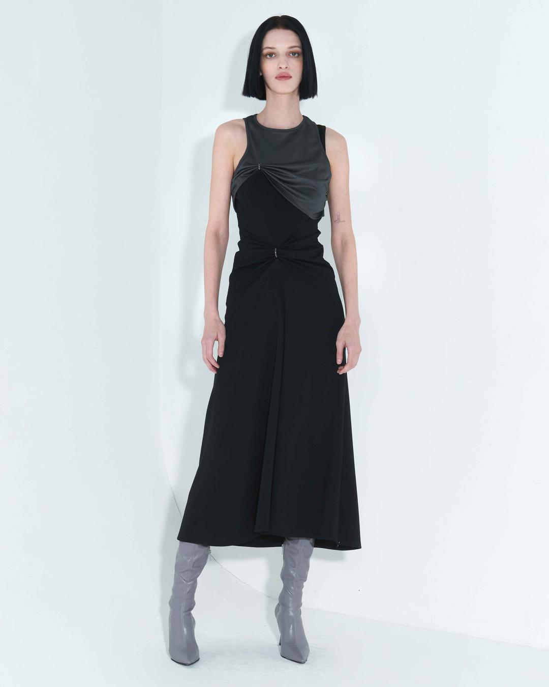 Chain Link Layered Dress _ Grey